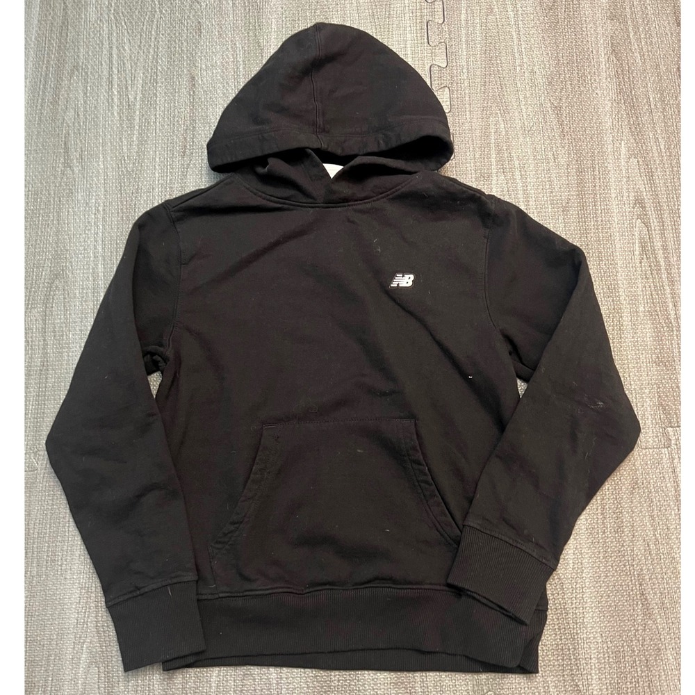 New Balance Boys Hoodie Black Pullover Sweatshirt Size‎ Medium 10/12